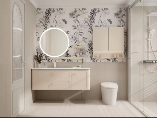 安华定制浴室柜豆蔻年华系列高级奶油色带来温馨“卫愈”生活(图4)