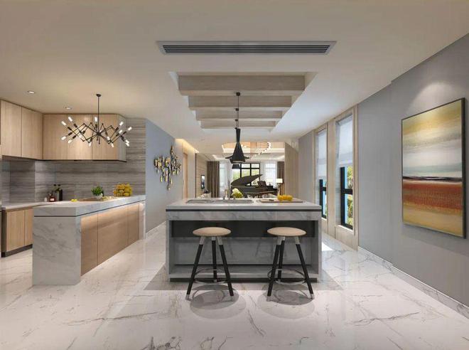 260平米复式豪华别墅钢琴角开放式厨房真的太让人羡慕了！(图2)