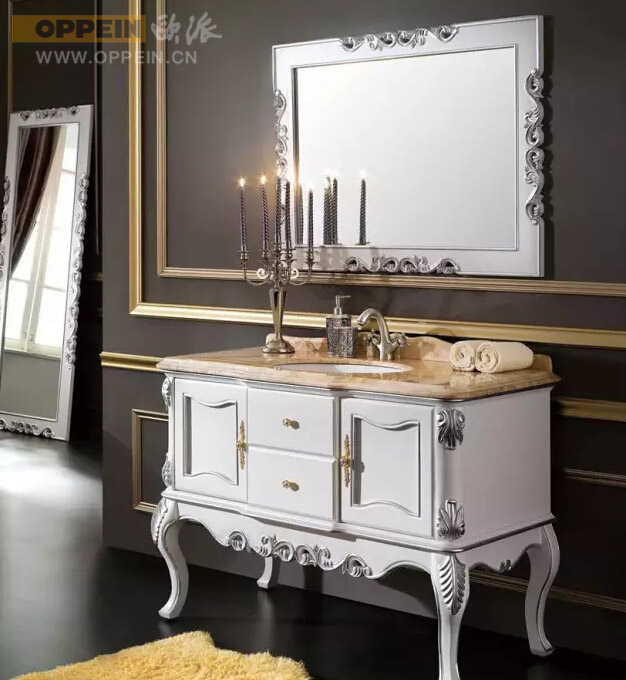 2016欧派欧式风格仿古实木浴室柜(图7)