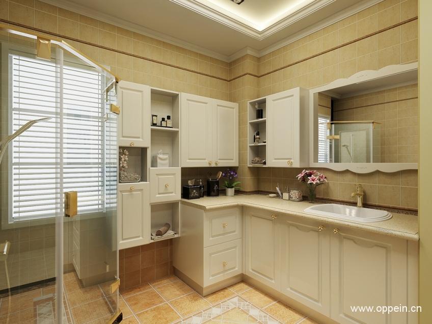 崇尚自然实木浴室柜效果图(图3)