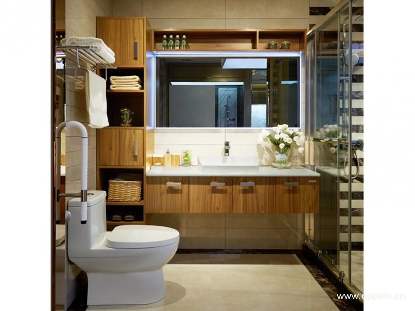 崇尚自然实木浴室柜效果图