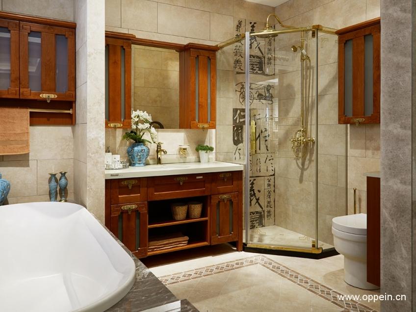 崇尚自然实木浴室柜效果图(图4)