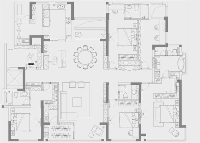 275㎡现代风大平层保留宽敞的空间格局从容舒适的生活体验！